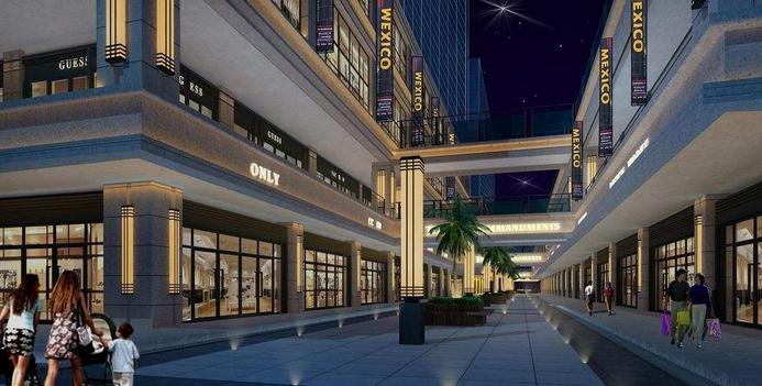 商業步行街仿雲石牆壁燈效果圖