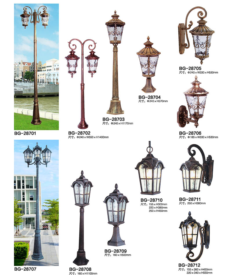 QDTYD-BG287歐式仿古壓鑄鋁雙頭\三頭庭院燈