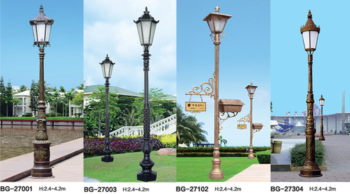 91香蕉下载导航照明精選歐式鑄鋁單頭LED庭院燈圖片
