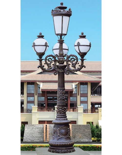 複古4頭翻砂鋁歐式庭院燈QDTYD-BG24904