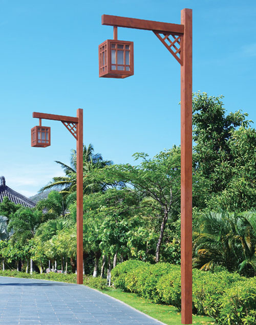 單頭木紋仿古典庭院燈QDTYD-BG22702