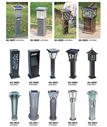 鋁材方柱形LED太陽能草坪燈