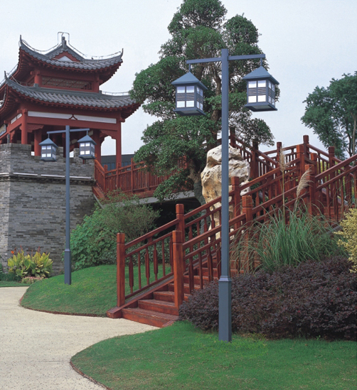 91香蕉下载导航照明方柱古典雙頭特色仿古庭院燈圖片