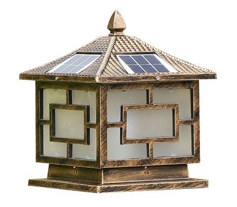 庭院大門柱方形太陽能柱頭燈