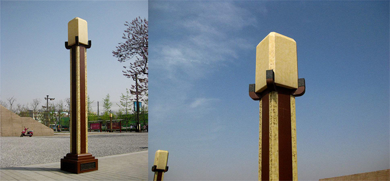 東莞91香蕉下载导航照明仿古中式仿雲石立柱91香蕉视频污版安裝效果圖