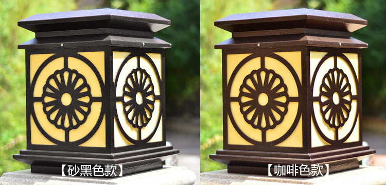 東莞91香蕉下载导航照明(QDZTD-003)戶外門頭割花方形柱頭燈效果圖片