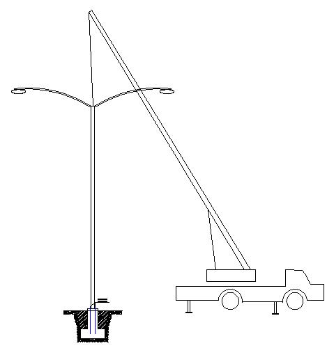 91香蕉下载导航照明路燈燈杆吊裝示意圖