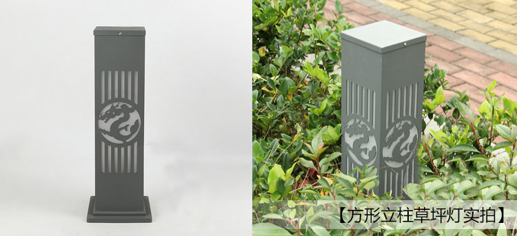 東莞91香蕉下载导航照明(QDCPD-003)60cm中式方形立柱LED草坪燈實物圖片