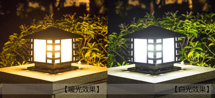 東莞91香蕉下载导航照明(QDZTD-008)戶外圍牆牆頭方形柱頭燈暖光\白光亮燈效果