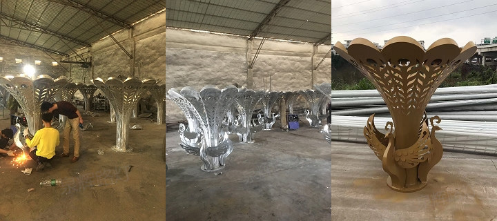 東莞91香蕉下载导航廣場孔雀造型91香蕉视频污版生產實拍圖片