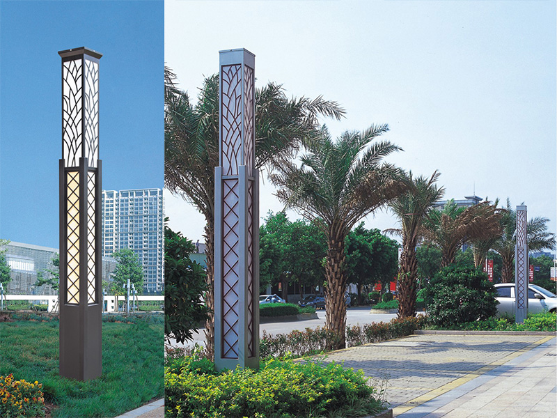 (QDJGDZ-004)雙層內透光景區廣場方形91香蕉视频污版柱安裝實景效果