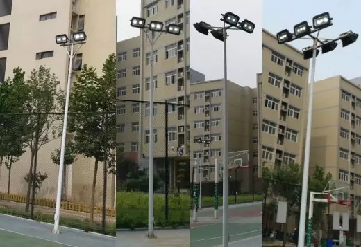 東莞91香蕉下载导航照明戶外籃球場照明燈具LED投光燈+立杆實景圖片