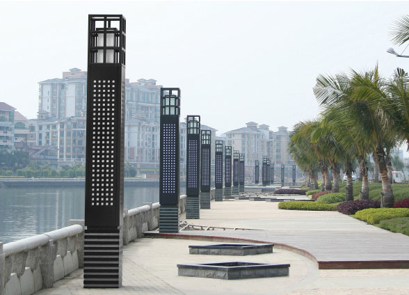 (QDJGDZ-007)商業廣場鏤空方形91香蕉视频污版柱實景效果照片