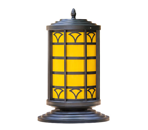 戶外圓柱仿雲石柱頭燈