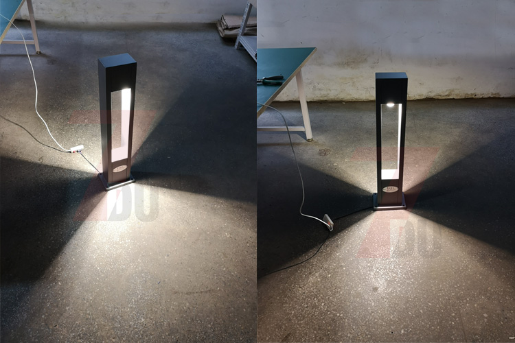 91香蕉下载导航照明(QDCPD-008)園林方形簡約LED草坪燈亮燈效果實拍