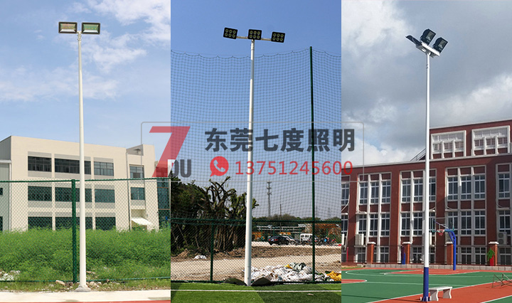 戶外籃球場照明燈杆樣式一：圓錐形立杆圖片樣式