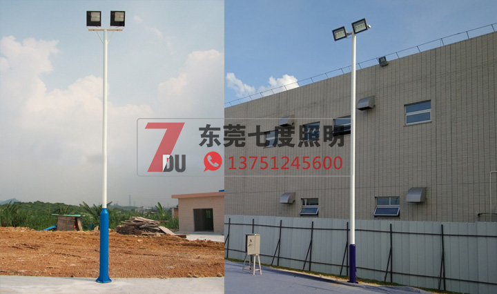 戶外籃球場照明燈杆樣式二：等徑大小杆樣式圖片