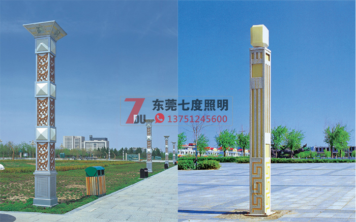 廣場園林91香蕉视频污版柱安裝效果圖片