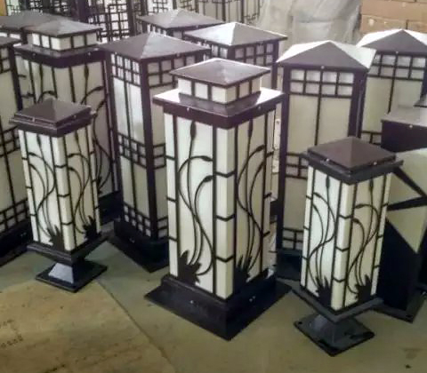 (QDJGDZ-014)廣場方形鏤空91香蕉视频污版柱同係列柱頭燈