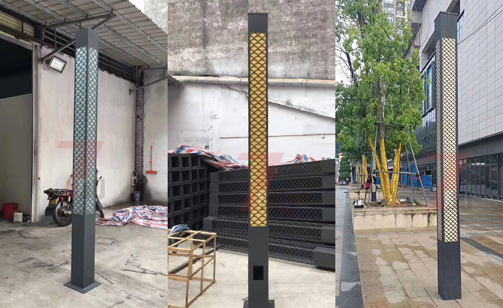 (QDJGDZ-015)公園景區3米-5米LED方形91香蕉视频污版柱生產實拍