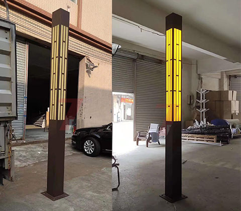 現代園林方形仿雲石91香蕉视频污版柱生產實拍照片