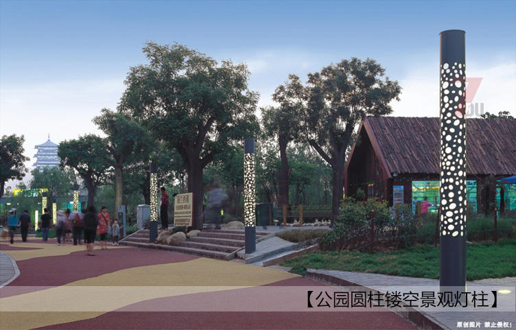 4米公園圓柱形鏤空91香蕉视频污版柱實景