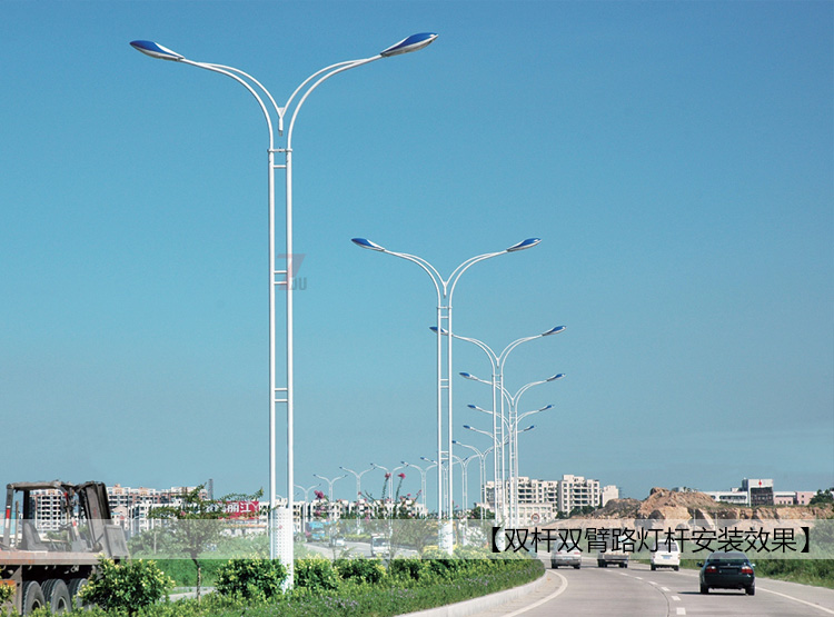 12米雙杆雙臂道路香蕉在线视频观看安裝實景效果