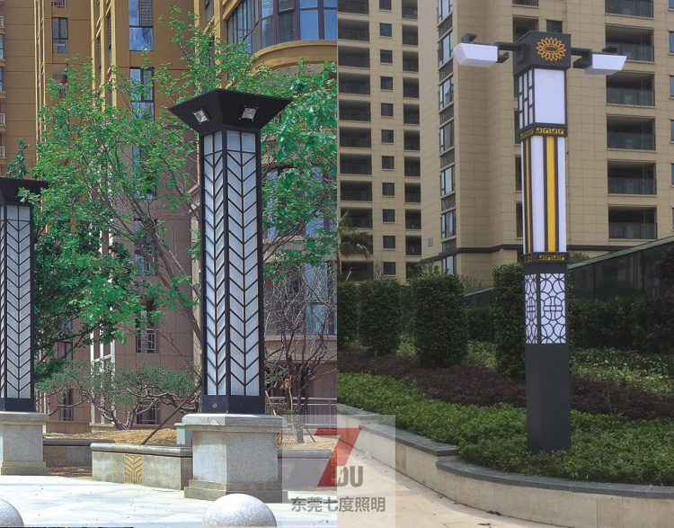 樓盤住宅小區矮柱庭院91香蕉视频污版 led庭院91香蕉视频污版安裝實拍效果