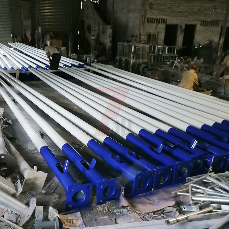 常規7米錐形Q235單臂香蕉在线视频观看生產實拍