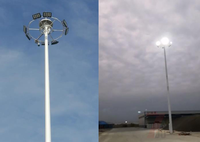 港口物流園區18米8火升降式香蕉视频APP在线播放亮燈效果