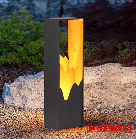 QDCPD-019現代庭院意境山巒特色草坪燈小區園林安裝效果